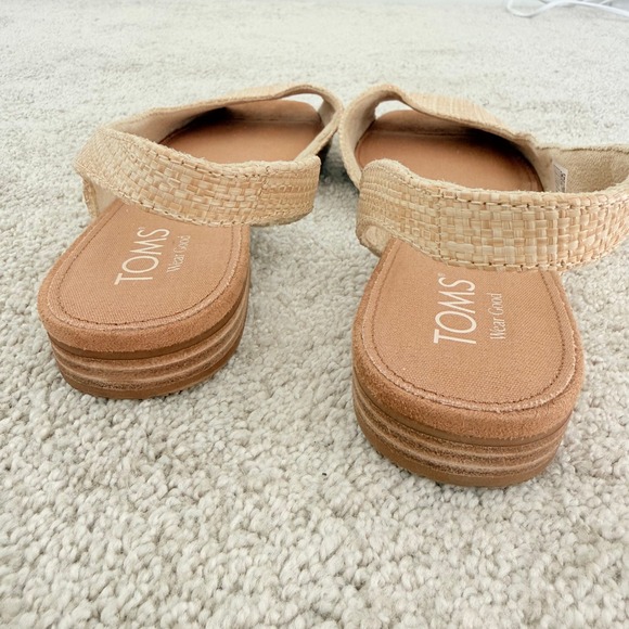 TOMS Briella Slingback Open Toe Sandals Size 9.5 Vacation Resort - Picture 7 of 7